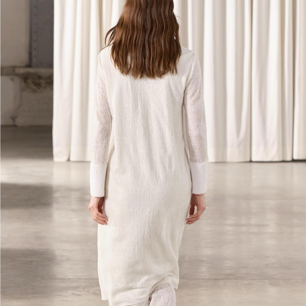 Zara white high neck long sleeve dress - Picture 5 of 11